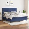 vidaXL Boxspring met matras stof blauw 180x200 cm
