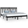 vidaXL Bedframe massief hout zwart 180x200 cm Super King