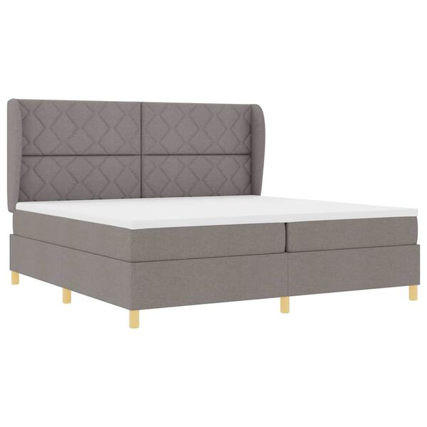 vidaXL Boxspringbed met Matras Donkergrijs 90x190 cm met matras Taupe