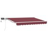 vidaXL Handmatige Luifelhouder met LED's Bordeauxrood en Wit 2,5 x 2 m