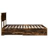 vidaXL Bedframe met hoofdeinde Gerookt eiken 150 x 200 cm Bewerkt hout