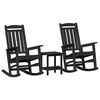 vidaXL Schommelstoel 3 pcs Zwart Polyetheen