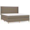 vidaXL Boxspring met matras stof taupe 160x200 cm