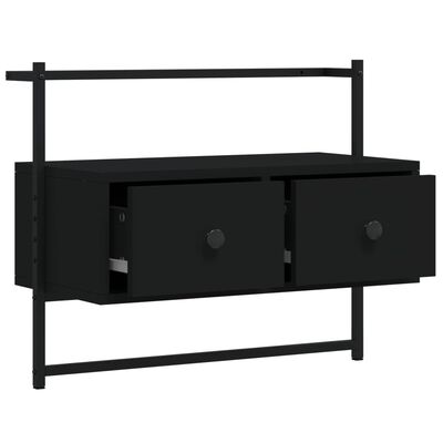 vidaXL Tv-meubel wandgemonteerd 60,5x30x51 cm bewerkt hout zwart
