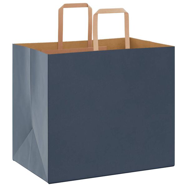 vidaXL Papieren zakken 250 st met hengsels 32x22x28 cm blauw