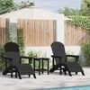 vidaXL Tuin Lounge Meubels 3 pcs Zwart 38 x 38 x 46cm Kunststof
