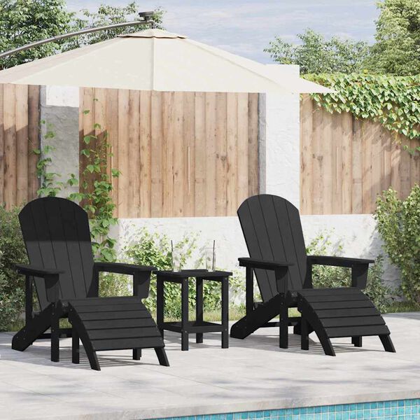 vidaXL Tuin Lounge Meubels 3 pcs Zwart 38 x 38 x 46cm Kunststof