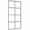 vidaXL Schuifdeur 102,5x205 cm ESG-glas en aluminium zwart