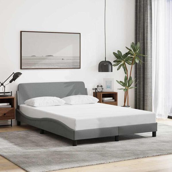 vidaXL Bedframe "Dover" stof lichtgrijs 140x190 cm