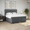 vidaXL Boxspring met matras stof donkergrijs 180x200 cm