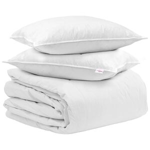 vidaXL Dekbed Set met kussen 3 st Wit Donsveertjes
