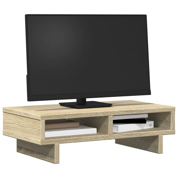 vidaXL Monitorstandaard 50x27x15 cm bewerkt hout sonoma eikenkleurig