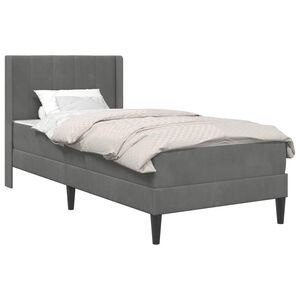 vidaXL Bedframe met matras Donkergrijs 90 x 190 cm Fluweel