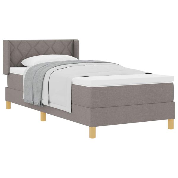 vidaXL Boxspringbed met matras Taupe 190 x 90 cm Polyester