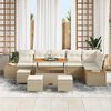 vidaXL Tuin Sofa Set met kussen met opslag Beige Poly riet