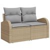 vidaXL Tuin Sofa Set 9 pcs Beige en Grijs Poly rattan, staal en glas