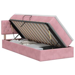 vidaXL Opslag bed met hoofdeinde Roze 90 x 200 cm Fluweel