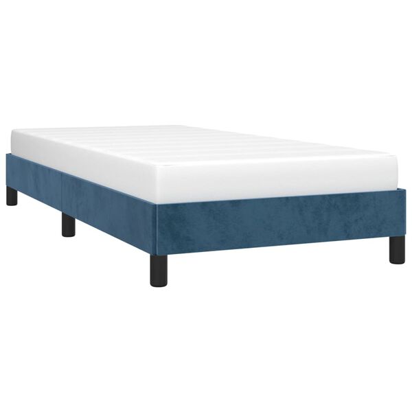 vidaXL Bedframe zonder matras 100x200 cm fluweel donkerblauw