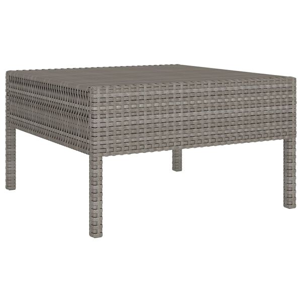 vidaXL 6-delige Loungeset met kussens poly rattan grijs