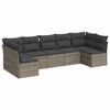 vidaXL 7-delige Loungeset met kussens poly rattan grijs