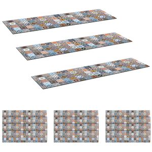 vidaXL Trapmatten 15 st 76 x 20 cm Blauw Polyester Rechthoekig