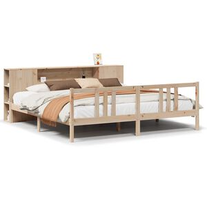 vidaXL Bed met boekenkast zonder matras massief grenenhout 180x200 cm