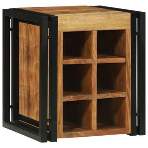 vidaXL Wijnrek Bruin en zwart 35 x 35 x 39 cm Massief Acaciahout