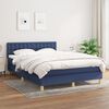 vidaXL Boxspring met matras stof blauw 140x200 cm
