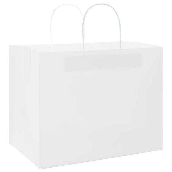 vidaXL Papieren zakken 50 st met hengsels 32x22x24 cm wit