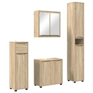 vidaXL Badkamermeubelset met lade 4 pcs Sonoma Eiken Bewerkt hout