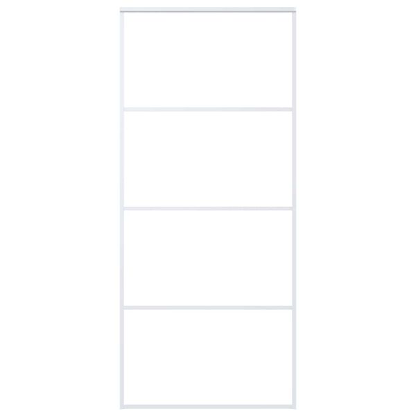 vidaXL Schuifdeur 90x205 cm ESG-glas en aluminium wit