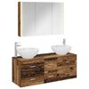 vidaXL Badkamermeubelset 4 pcs Oud hout Bewerkt hout en glas