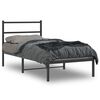 vidaXL Bedframe met hoofdbord metaal zwart 90x200 cm
