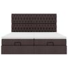 vidaXL Ottoman bed met matrassen en LED's 160x200cm stof donkerbruin