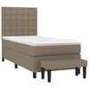 vidaXL Boxspring met matras stof taupe 90x200 cm