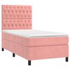 vidaXL Boxspring met matras fluweel roze 100x200 cm