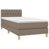 vidaXL Boxspring met matras stof taupe 90x200 cm
