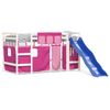 vidaXL Kinderhoogslaper met gordijnen 80x200 cm grenenhout roze