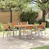 vidaXL Tuin eettafelset 7 pcs Grijs Massief Acaciahout