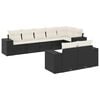 vidaXL 8-delige Loungeset met kussens poly rattan zwart