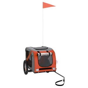 vidaXL Hondenfietstrailer oxford stof en ijzer oranje en grijs