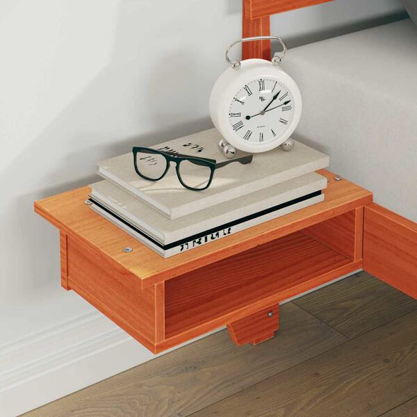 vidaXL Bedframe Wasbruin 135 x 190 cm Massief grenenhout