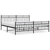 vidaXL Bedframe met hoofd- en voeteneinde metaal zwart 193x203 cm