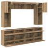 vidaXL TV Wandkast Set met LED 6 pcs Artisan Eik Geconstrueerd hout