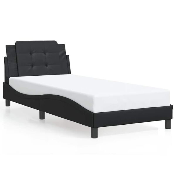 vidaXL Bedframe zonder matras "Zadar" kunstleer zwart 100x203 cm