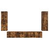 vidaXL Tv-meubelset Wandgemonteerd 4 pcs Gerookt eiken Bewerkt hout