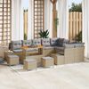 vidaXL Tuin Sofa Set met opslag 13 pcs Beige Poly riet
