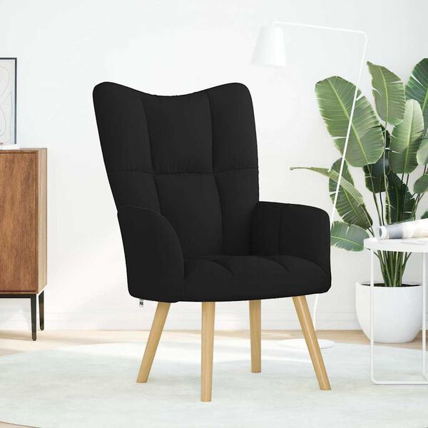 vidaXL Relaxstoel stof zwart