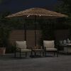 vidaXL Parasol met LED's en stalen paal 248x248x248 cm bruin
