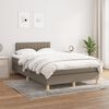 vidaXL Boxspring met matras stof taupe 120x190 cm